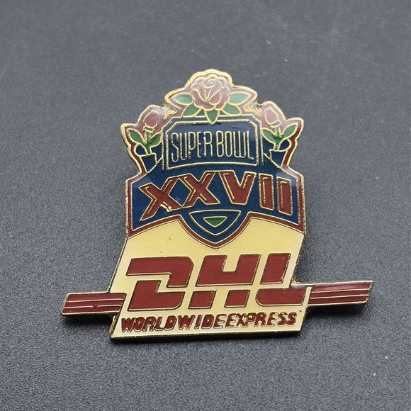 Super Bowl XXVII NFL Dallas Cowboys‎ Buffalo Bills DHL Express Lapel Hat Pin